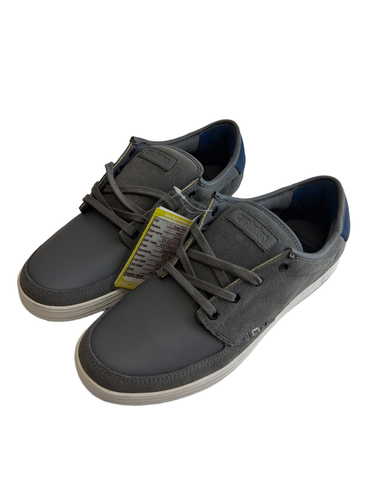 Etnies Owen Grey White Us Mens Size 9 Classic Sample Shoes