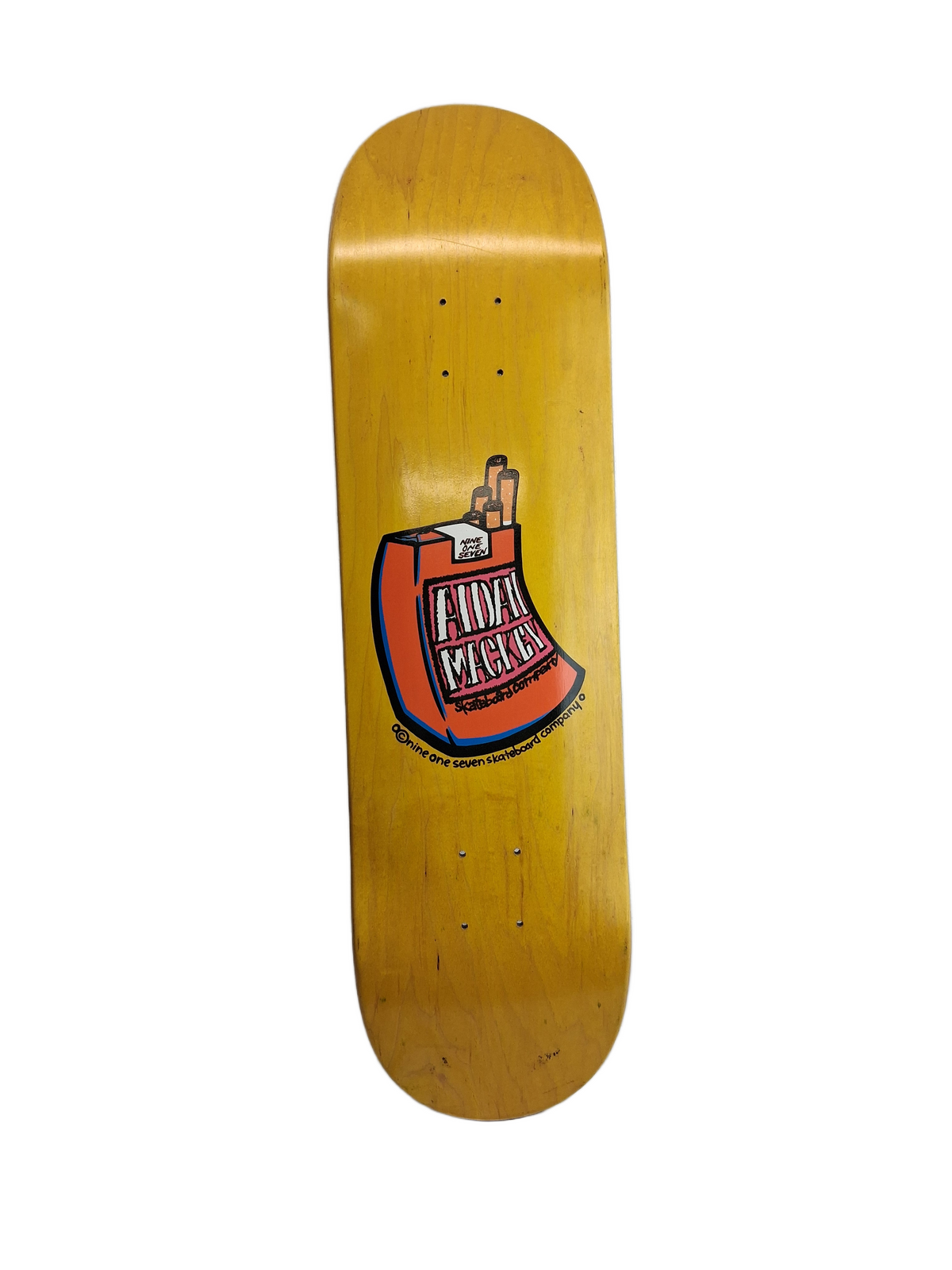 917 Nine One Seven Aiden Mackey Cigarettes Natural Woodgrain Size 8.3" Vintage NOS Deck