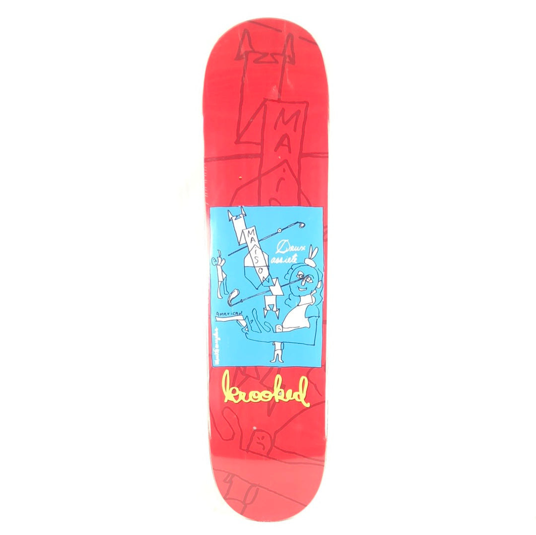 Krooked Mark Gonzales Maison American Team Red/Blue 7.75" Skateboard Deck 2004