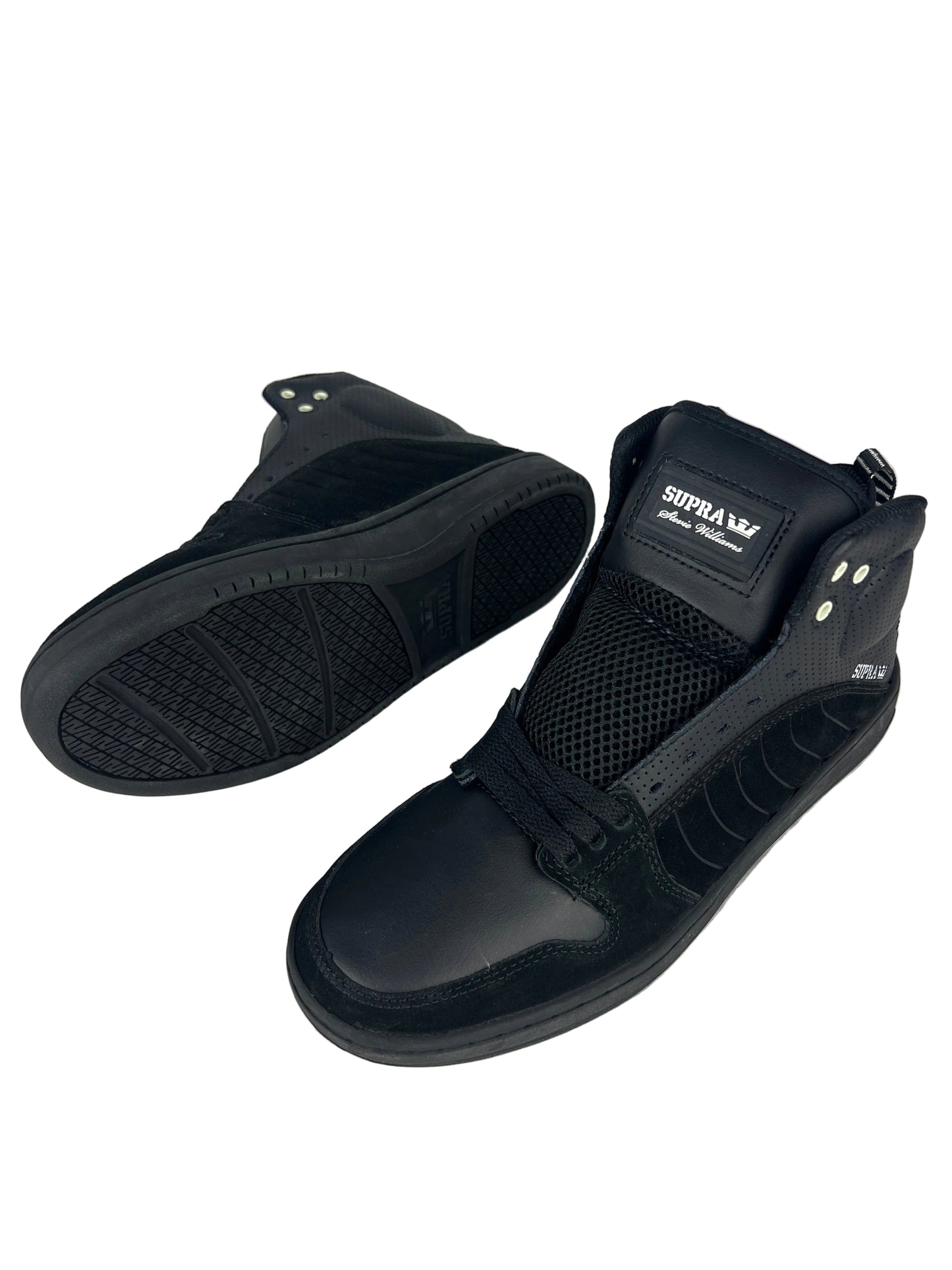 Supra Stevie Williams S1W Black Black (Perf Leather) US Mens Size 9.5 Classic Shoes