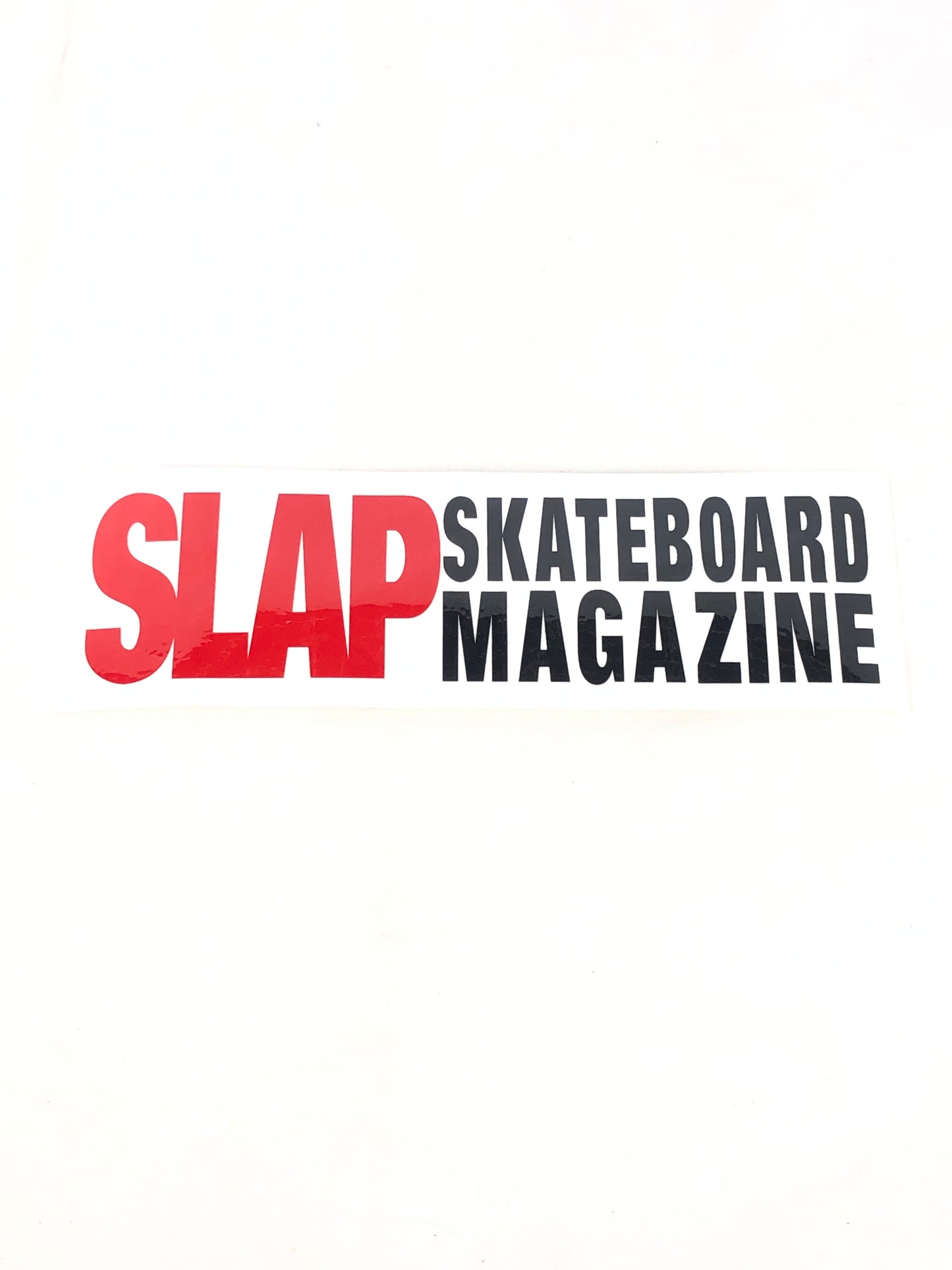 Slap Skateboard Magazine Slap Logo White Black Red 8" x 2.5" Sticker