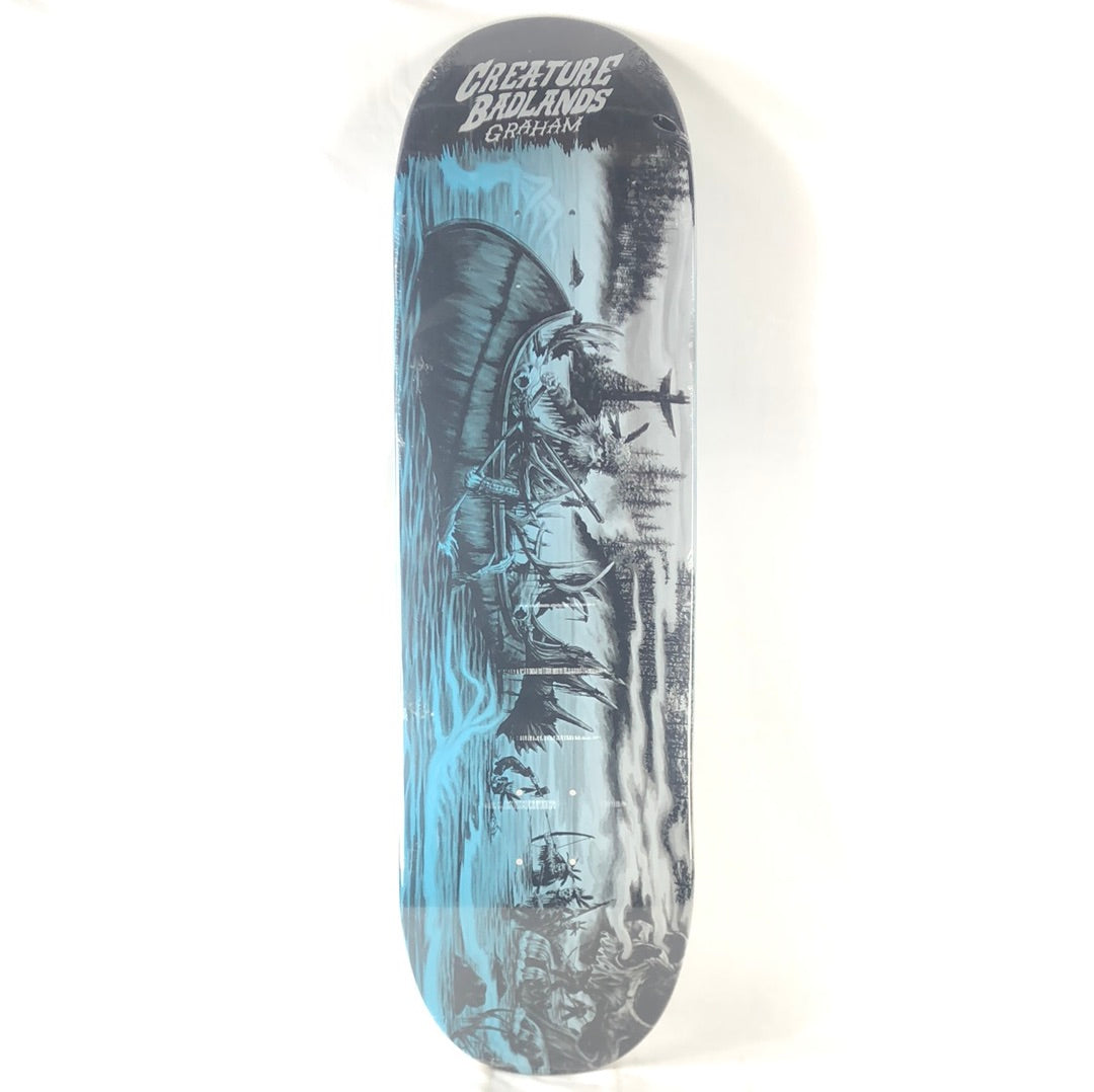 Creature/Badlands Stu Graham Black/Blue/White Size 9.0 Skateboard Deck