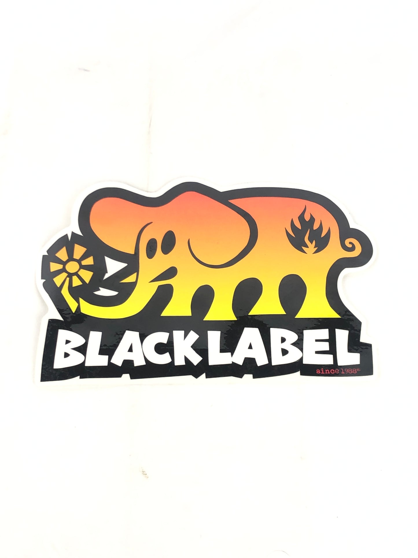 Black Label Elephant Yellow Orange Fade 6" x 9" Sticker