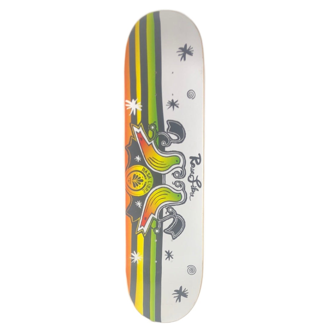 Rasa Libre Two Birds White Black Size 8" Skateboard Deck early 2000's