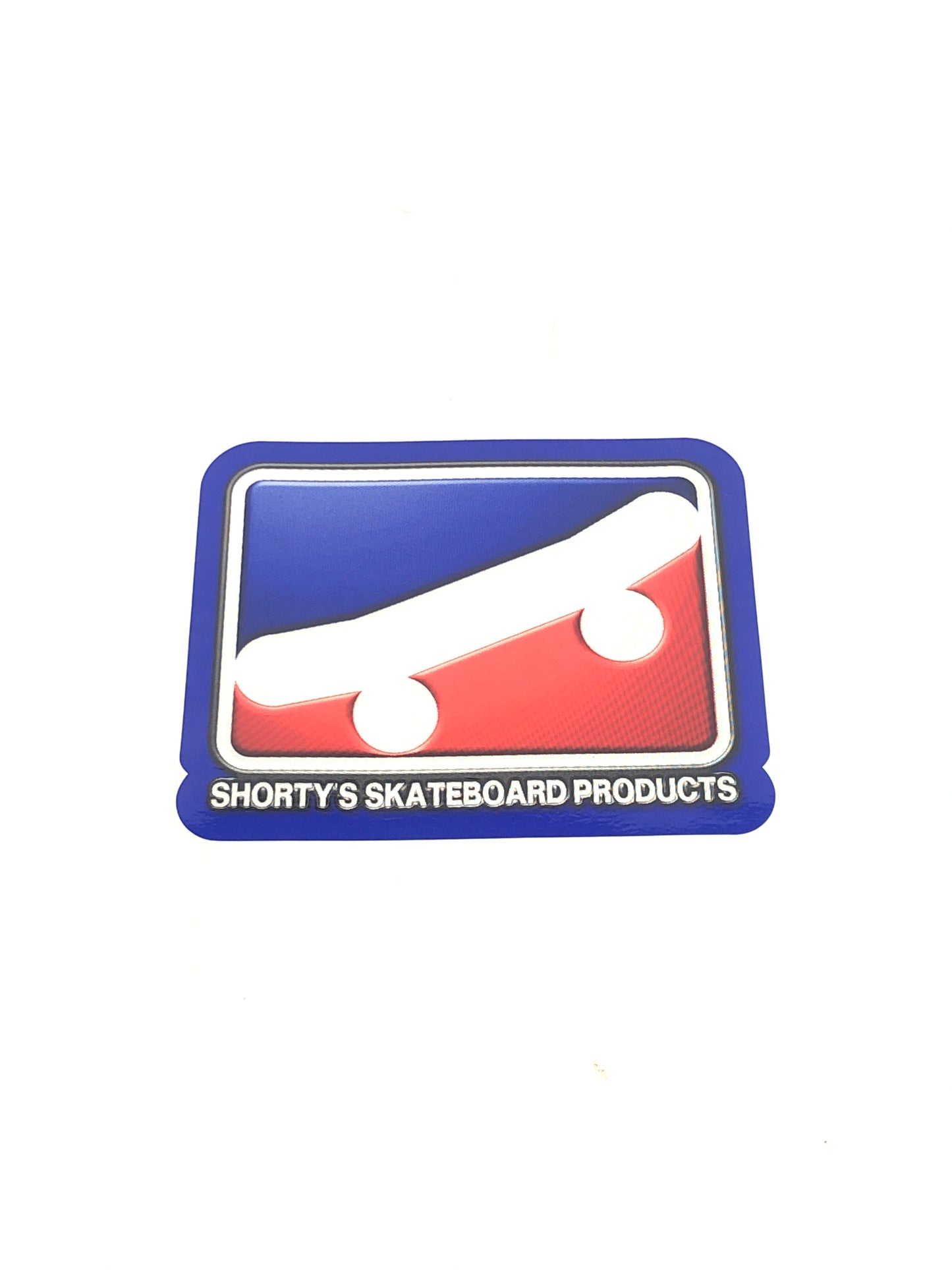 Shorty's Skateboard Products White Red Blue 7" x 5.5" Vintage NOS Sticker
