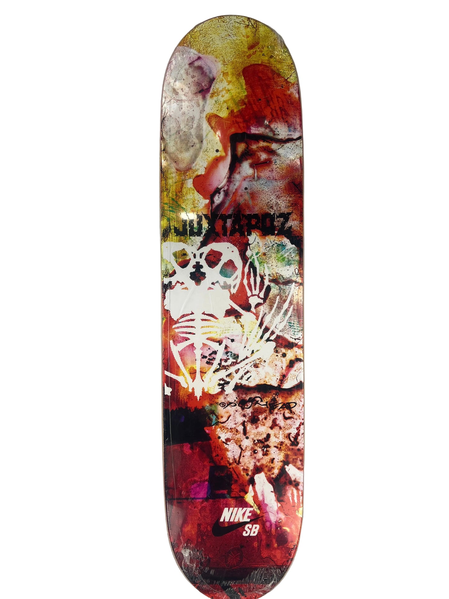 Juxtapoz x Nike SB Bruised Fiender Graphic White Red Size 8.18 Skateboard Deck
