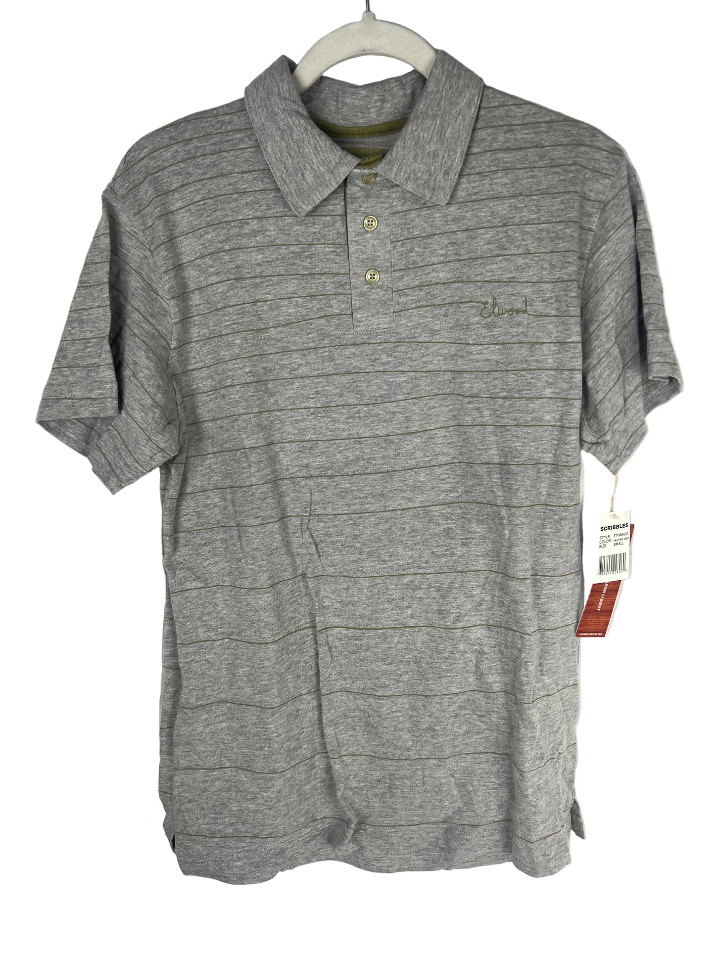 Elwood Scribbles Heather Gray Striped Size S L/s Vintage Collared Shirt
