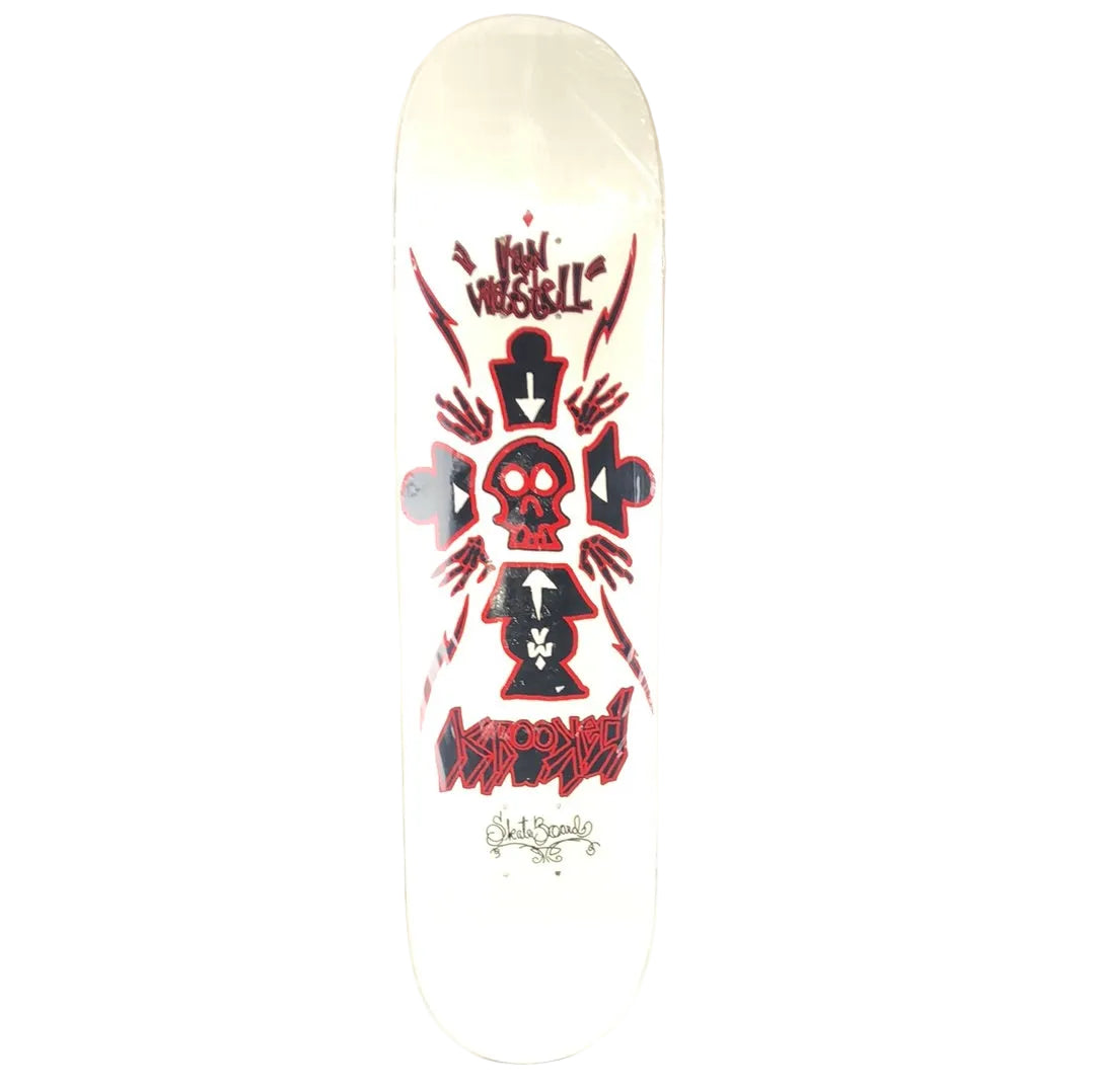 Krooked Van Wastell Van Debut Pro Model White/Red/Black Size 7.9" Vintage NOS Deck