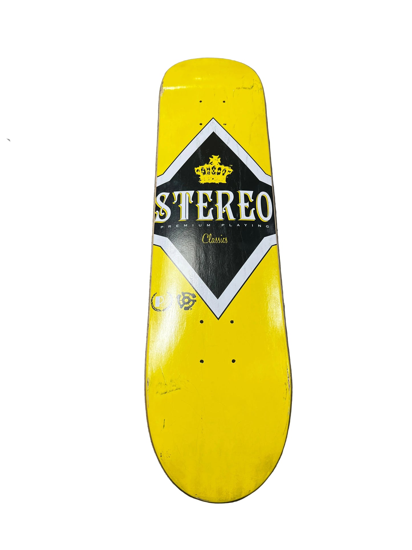 Stereo Premium Playing Lightweight Construction Crown Gold Black White Size 7.4" Vintage NOS Deck
