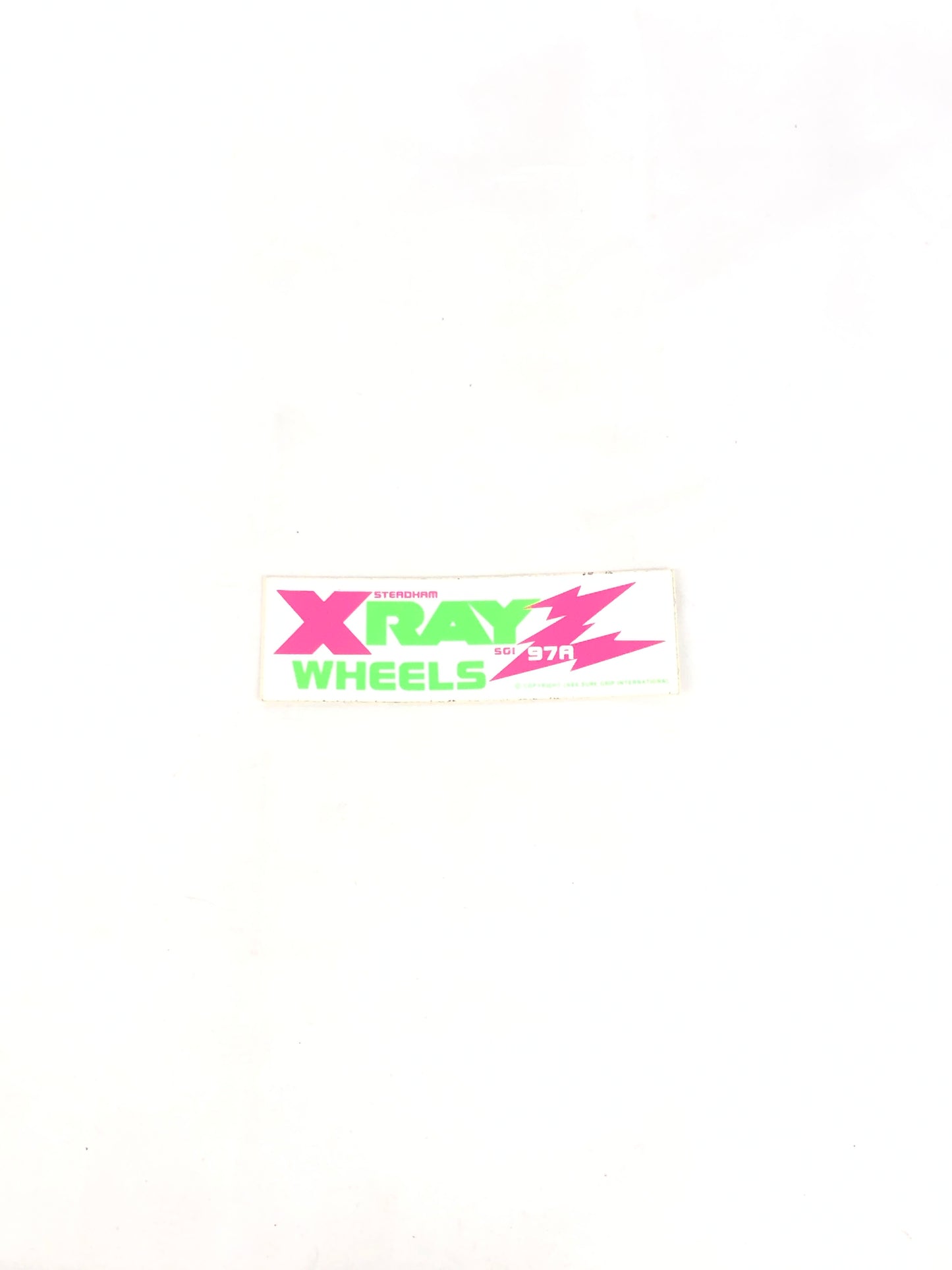 Sure Grip Steve Steadham XRAY Wheels White Green Pink 5" x 1.1" Vintage NOS Sticker 1986