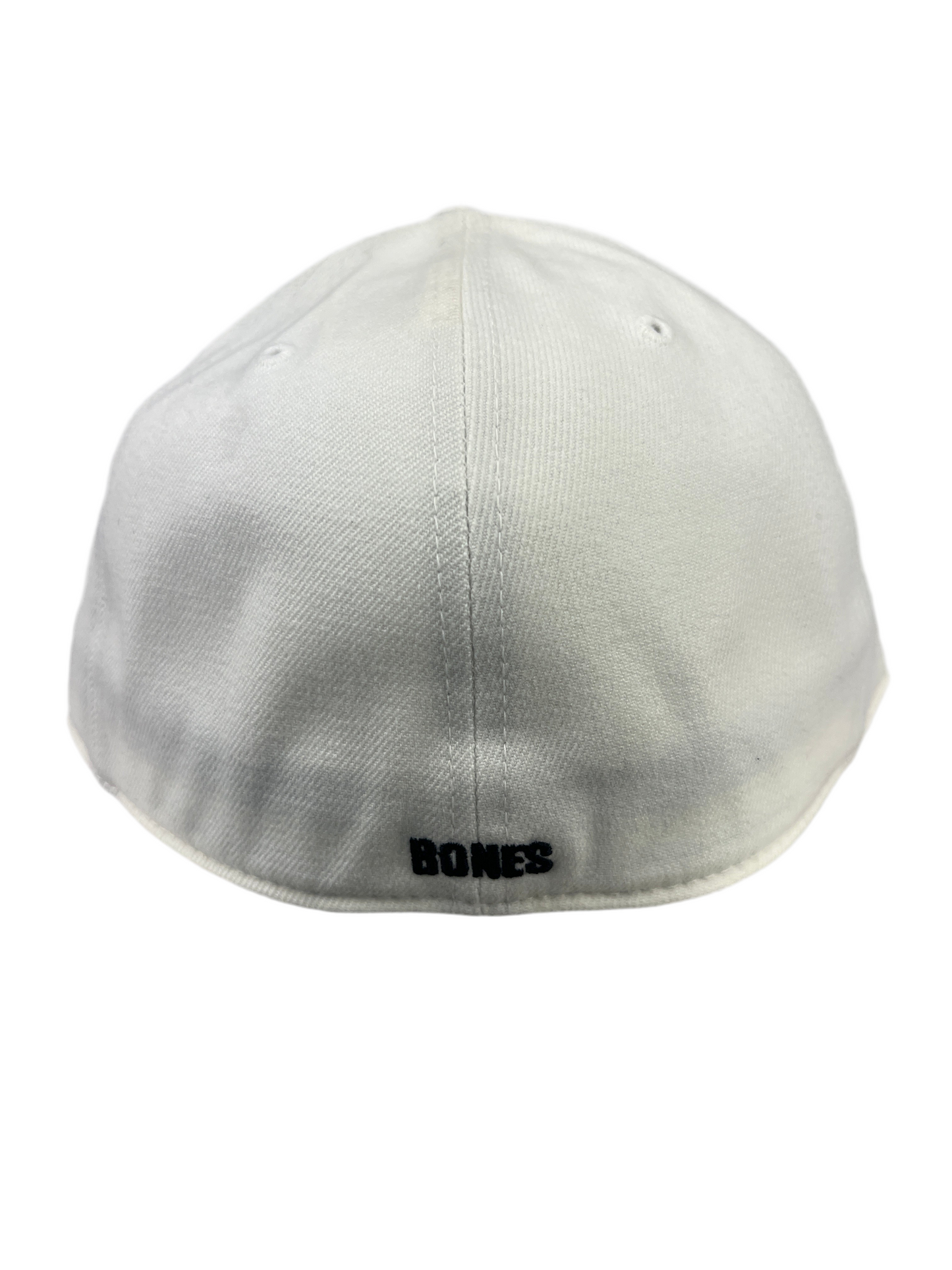 Bones Bones Vato Rat Crossbones Logo Black White Size 6 7/8 - 7 1/4 S - M Vintage 210 Flexfit Fitted Hat