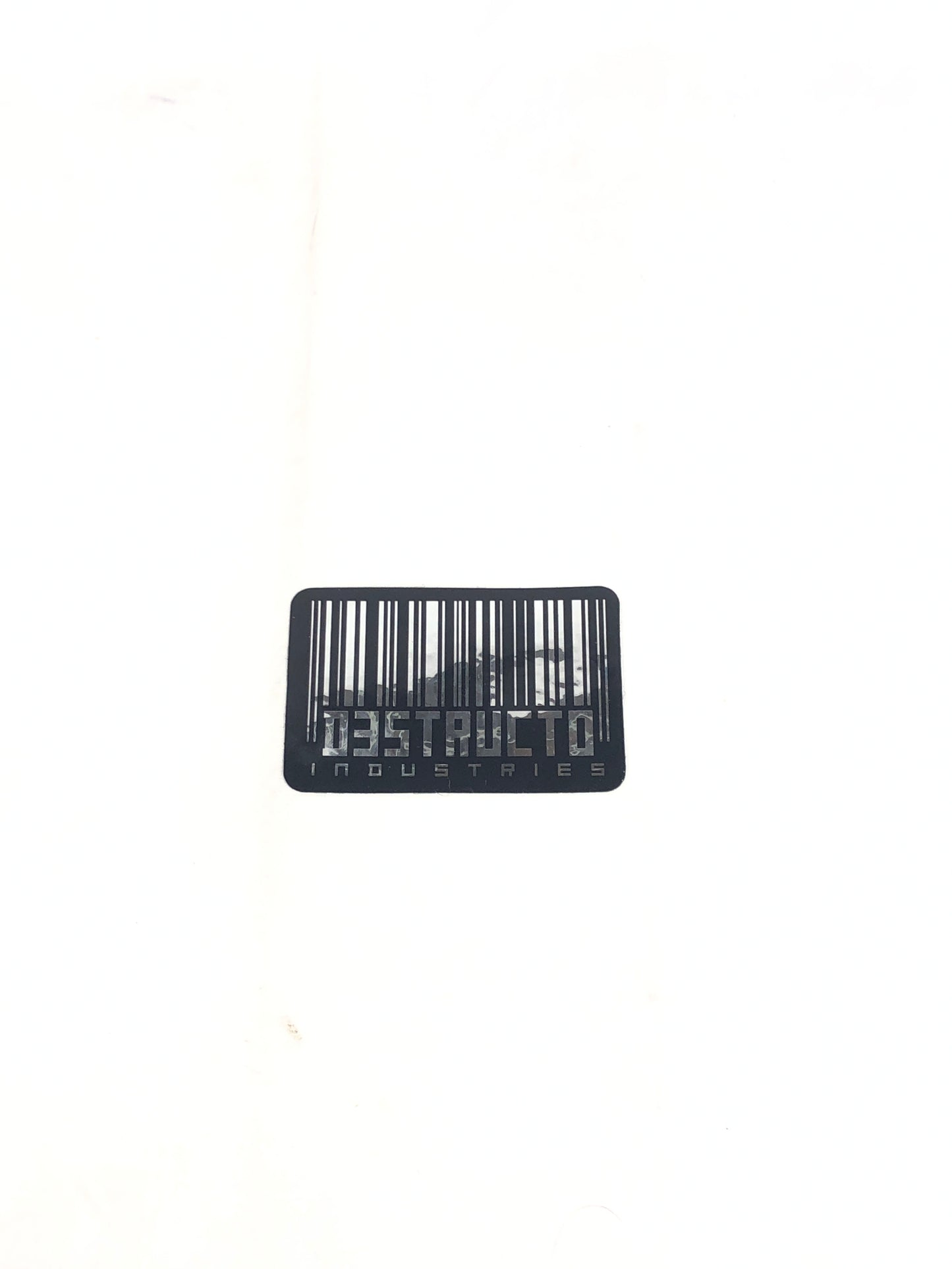 Destructo Industries Barcode Foil Black 3.8" x 2.9" Sticker