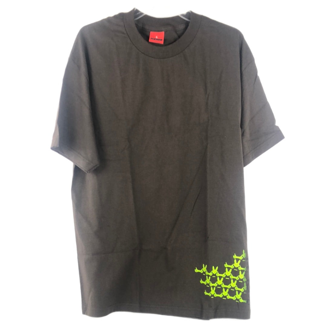 Pop War Bunny Bottom Side Logo Brown Green Size L S/s Shirt