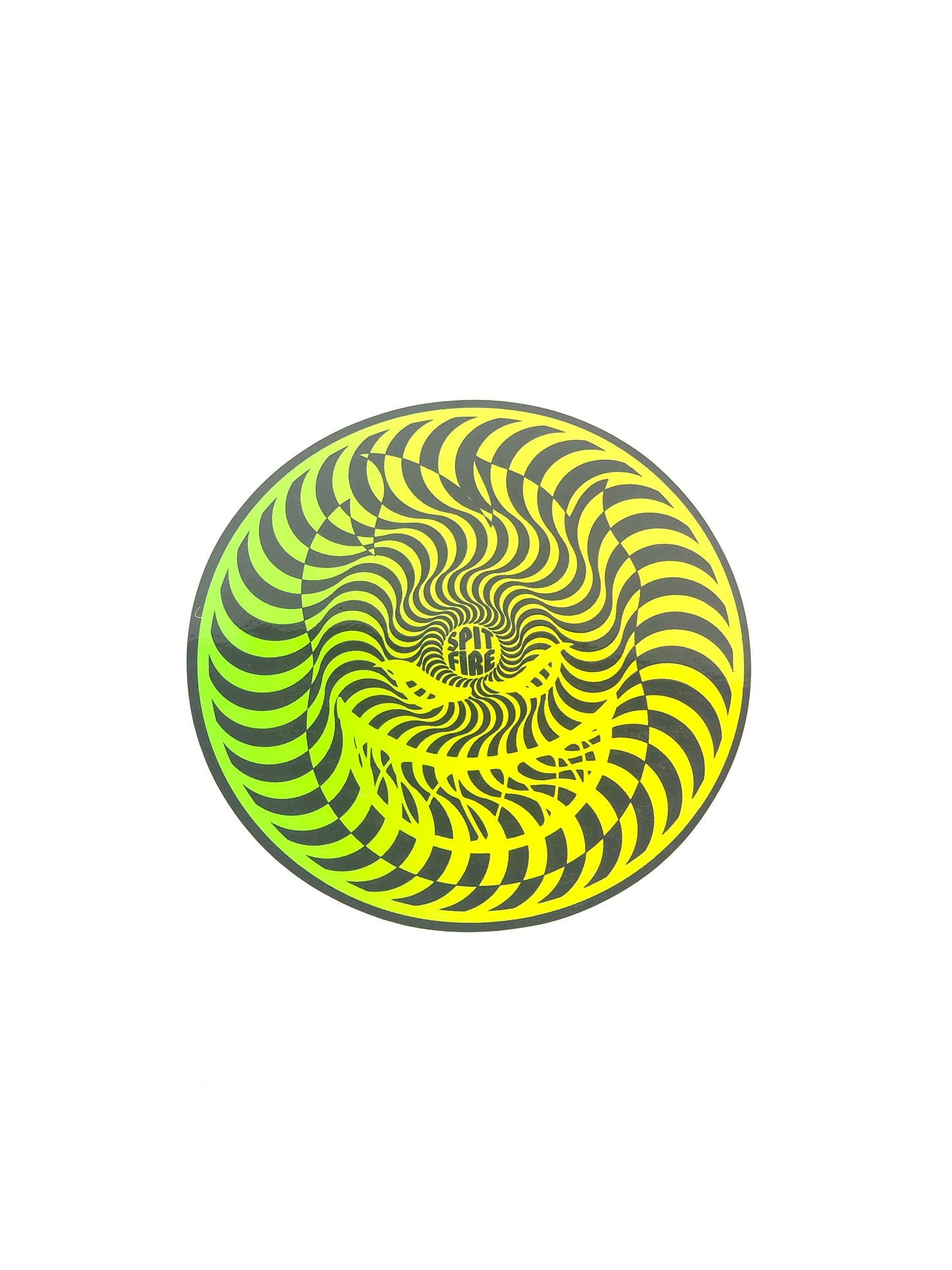 Spitfire Spiral Flame Black Green 7.5" x 7.5" Circle Sticker
