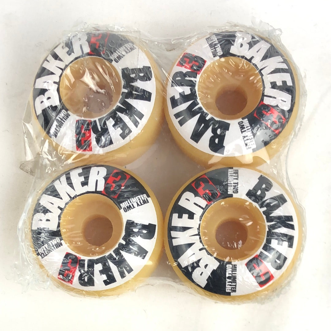 Baker Baker 3 Black White Red 52mm NOS Skateboard Wheels