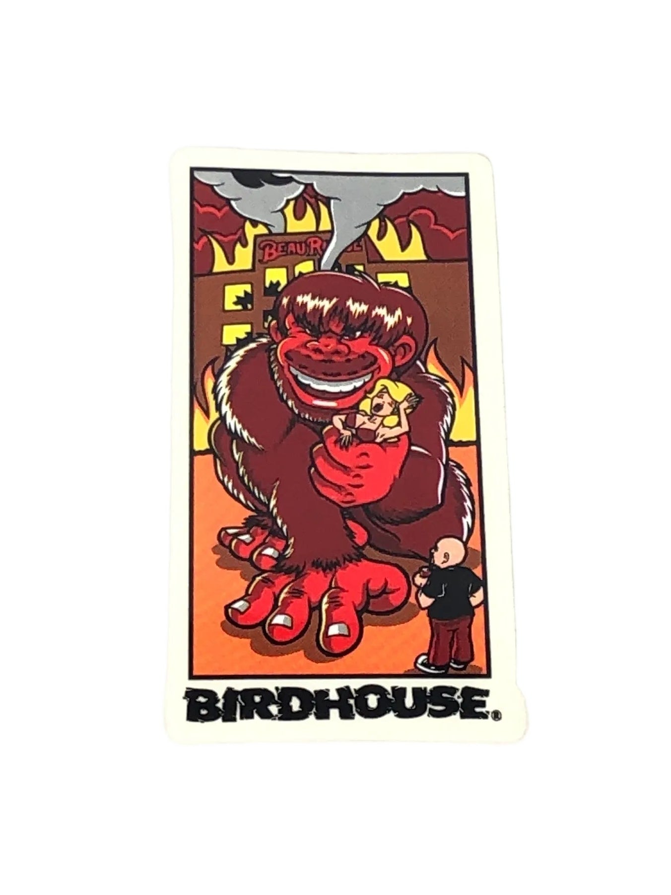 Birdhouse Skateboards Jeremy Klein Hamptons Rampage Clear Black Orange 4" x 2" Sticker Vintage NOS