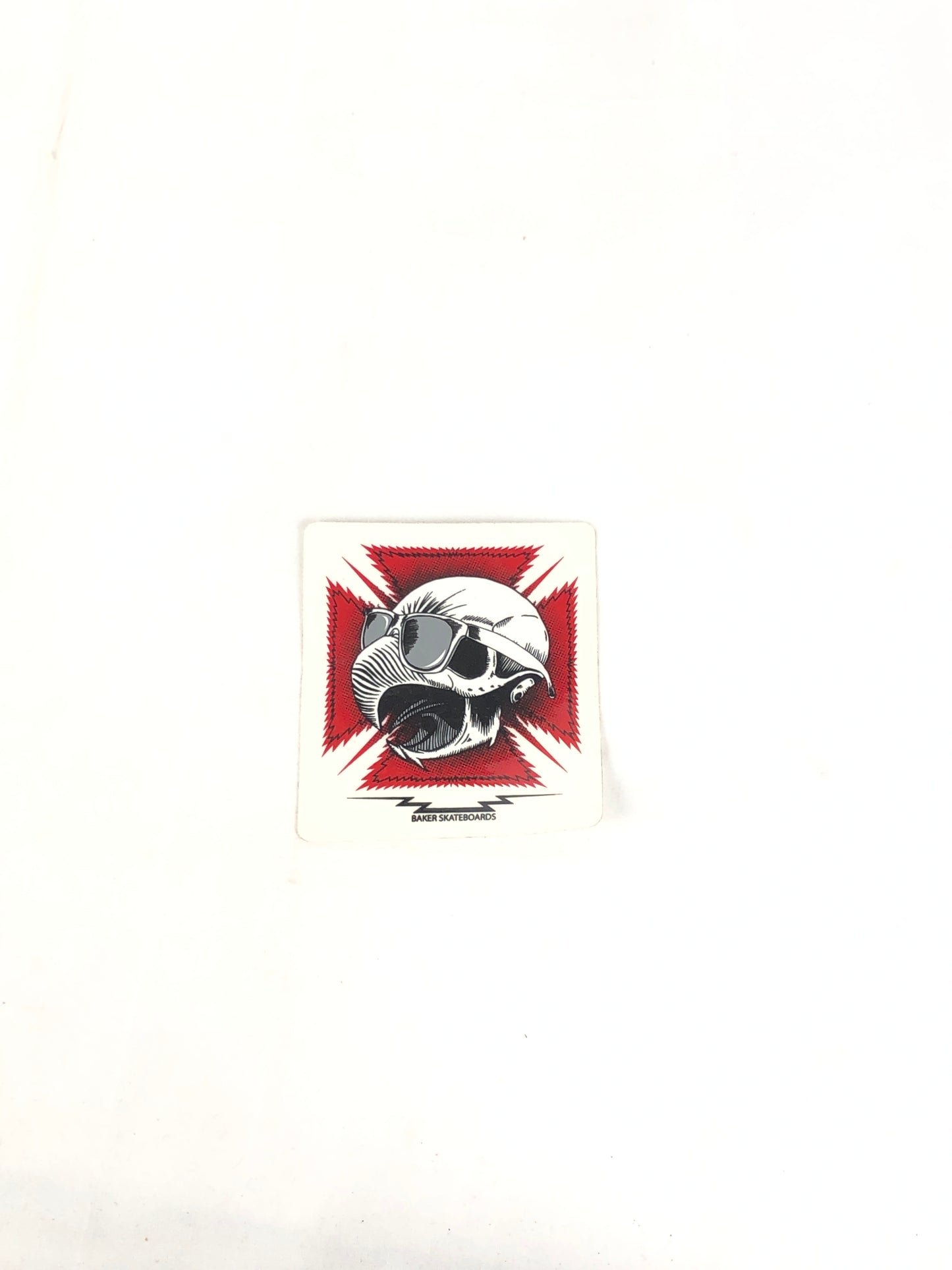Hawk Skateboarding Skeleton Clear Red Black 4" x 4" Sticker
