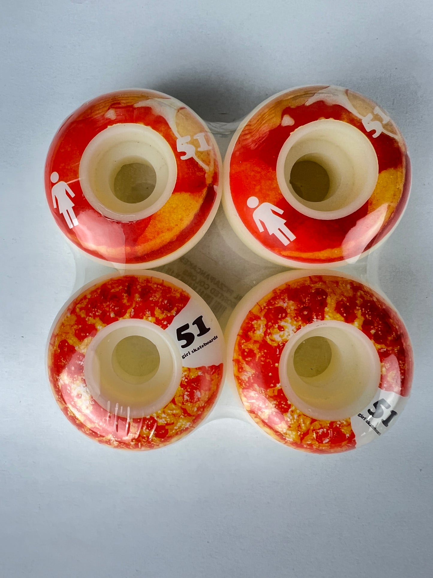 Girl Pizza Pancakes White Red Size 51MM Vintage NOS Wheels