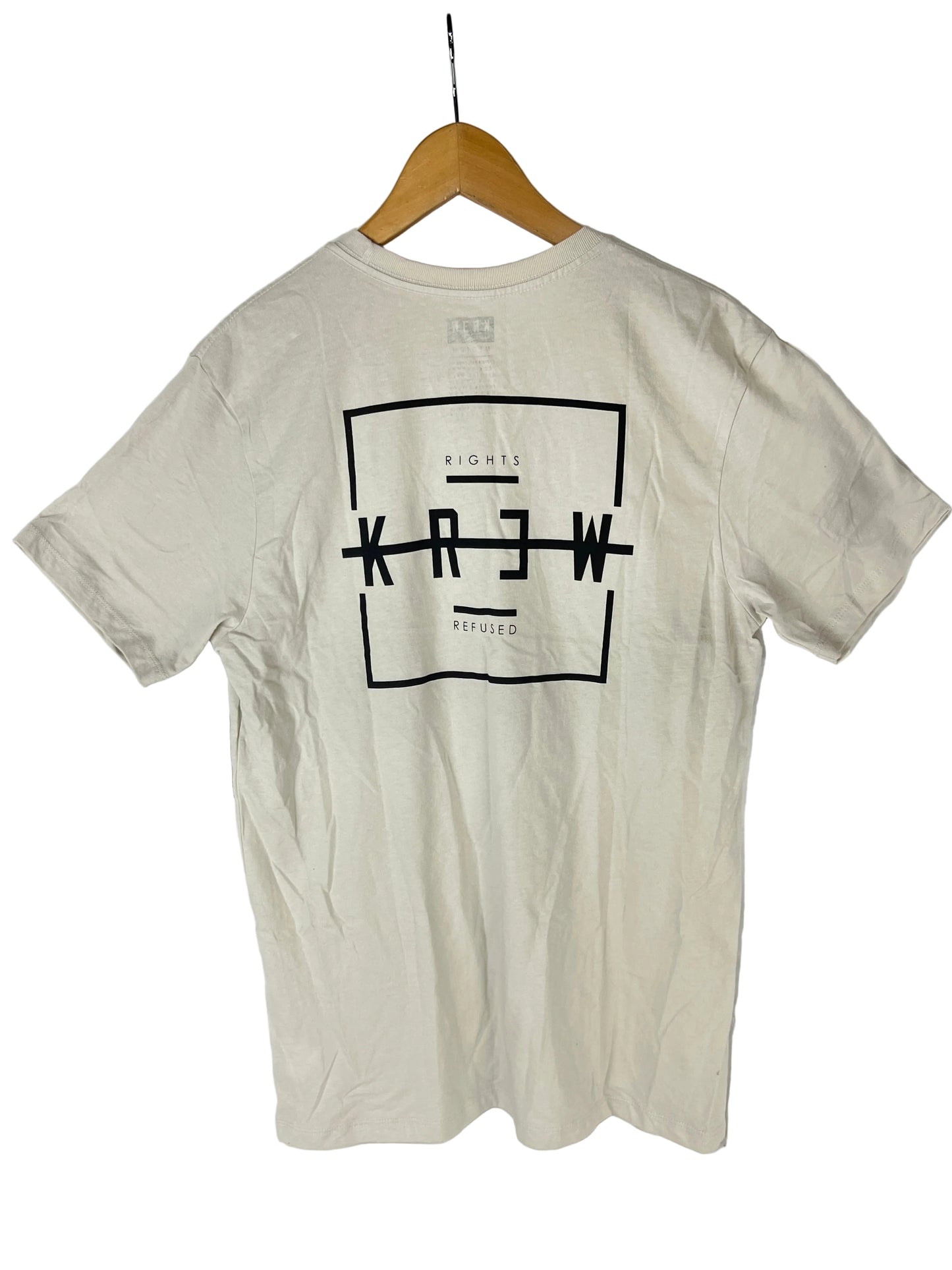 Krew Kr3w Krossblock Off White Front Print Large Back Print Black Size M S/s Vintage Shirt