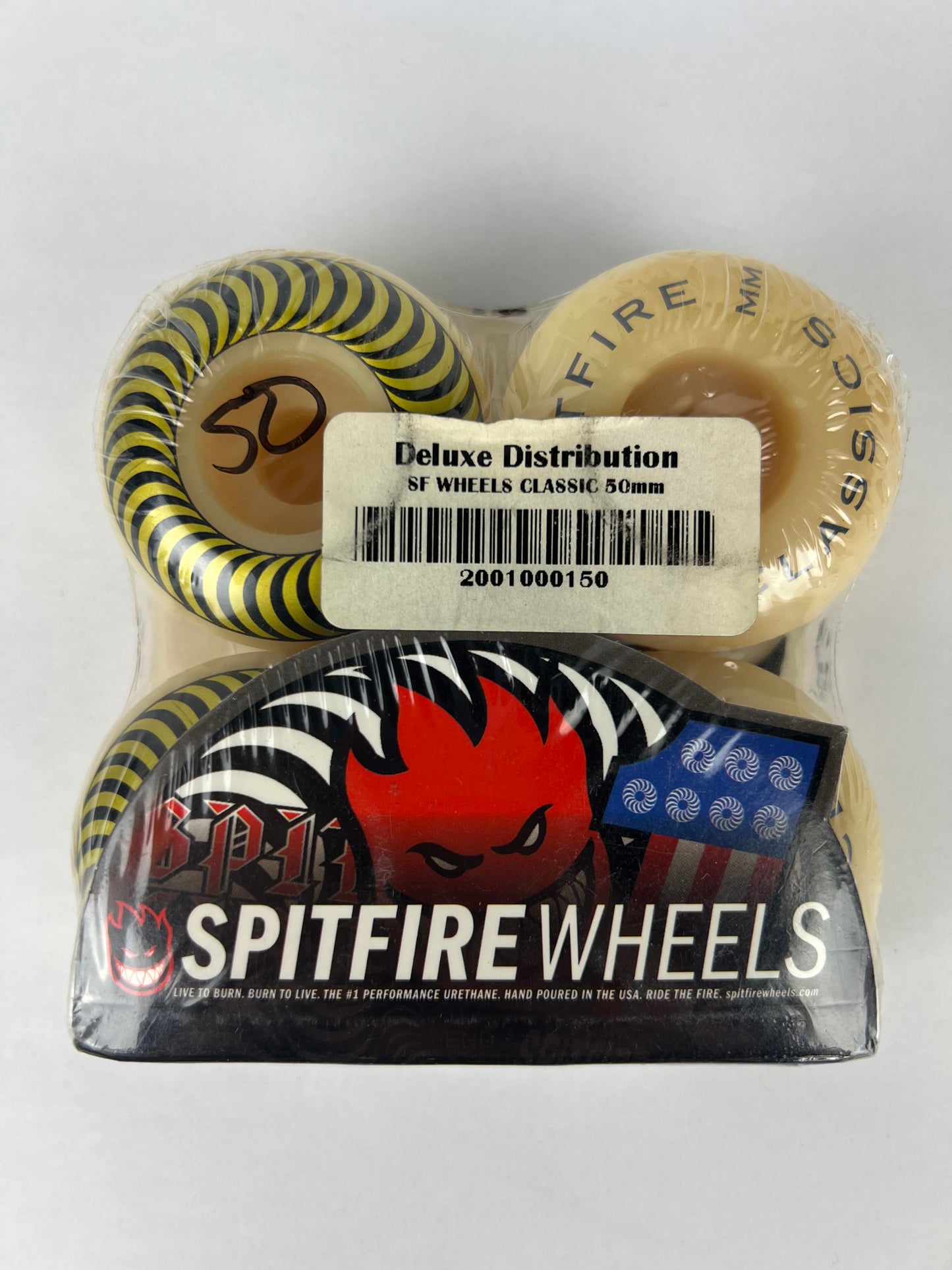 Spitfire Classics Bighead #1 USA Soldier Packaging White Gold Black Size 50MM Vintage NOS Wheels