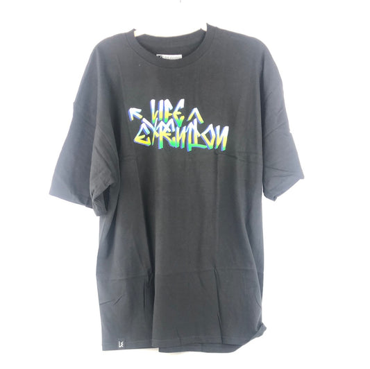 Life Extention Chest Logo Black Multi Color Size XL S/s Shirt