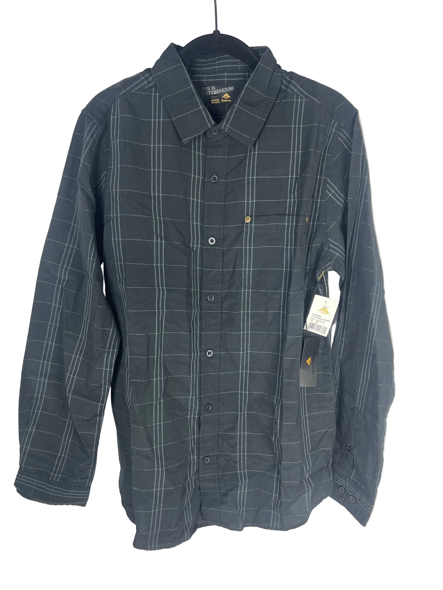 Emerica Emerica Clothing This Is Skateboarding Halcyon Black Plaid L/s Vintage Button Up Woven Pocket Shirt