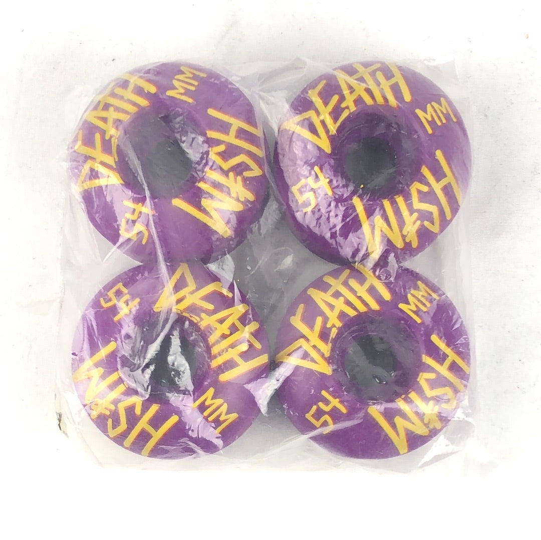 Deathwish Team Graphic Purple Yellow 54mm Skateboard Wheels