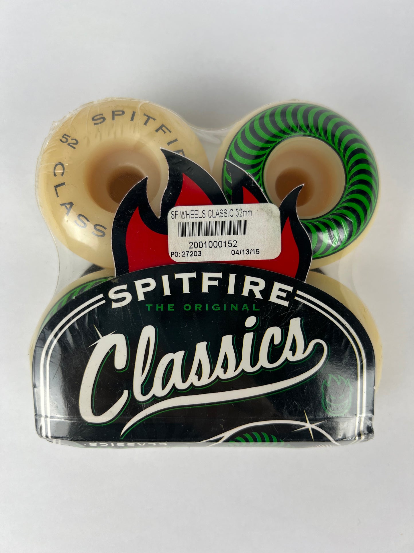 Spitfire Classics Black White Green Size 52MM 99A Duro Vintage NOS Wheels