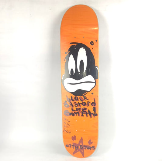 City Stars Lee Smith Bastard Orange 7.6'' Signed Skateboard Deck