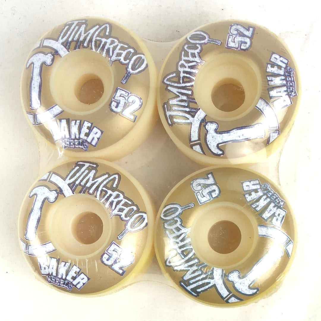 Baker Jim Greco Hammer Graphic Gold White 52mm NOS Skateboard Wheels