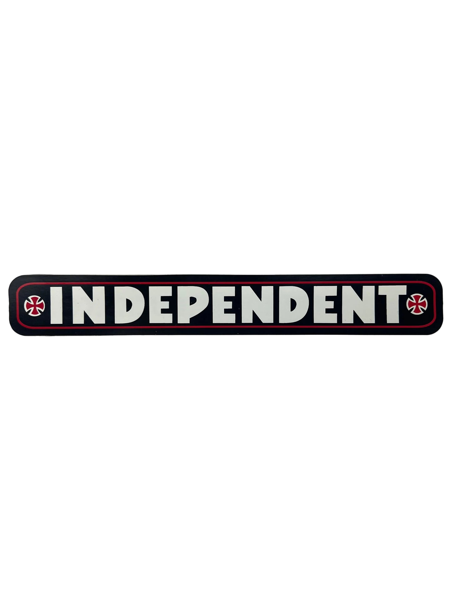 Independent Iron Cross Bar Black Red White INDEPENDENT Logo Size 8" X 1.25" Vintage NOS Sticker