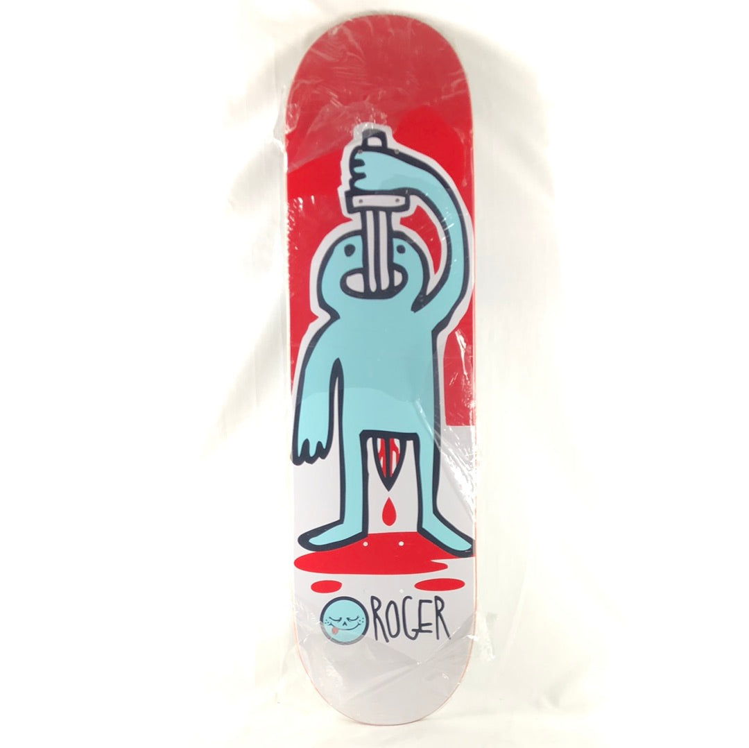 Roger Sword Swallowing Graphic White/Red/Blue/Black Size 8.375" Skateboard Deck