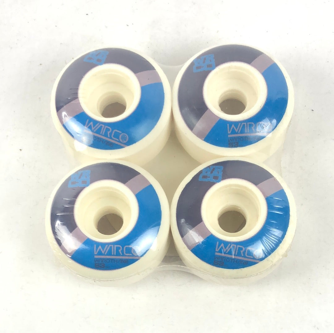 Warco Logo Blue Grey Silver 53mm Skateboard Wheels