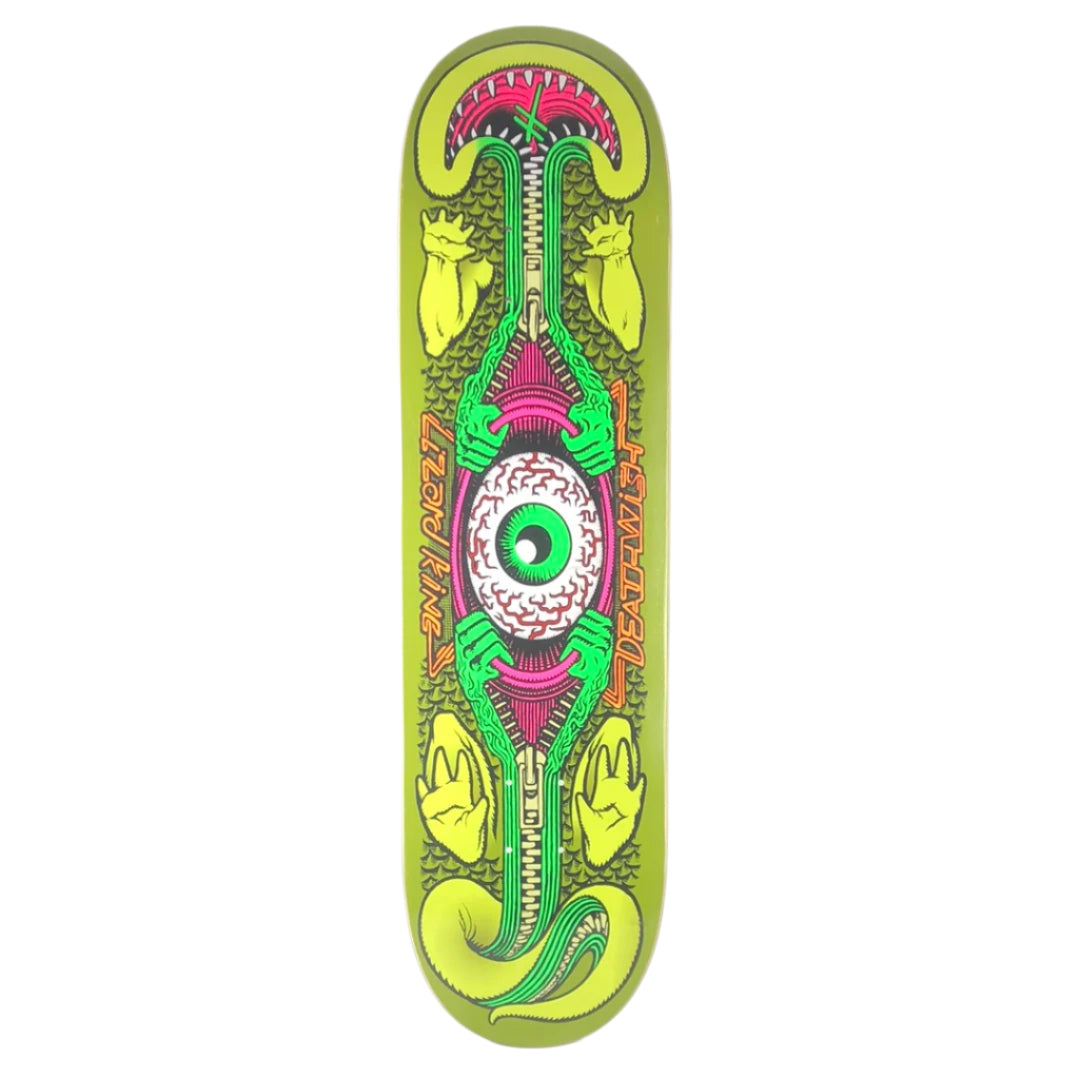 Deathwish Lizard King Eye Graphic Green/Pink/Black/Orange Size 8.38 Skateboard Deck