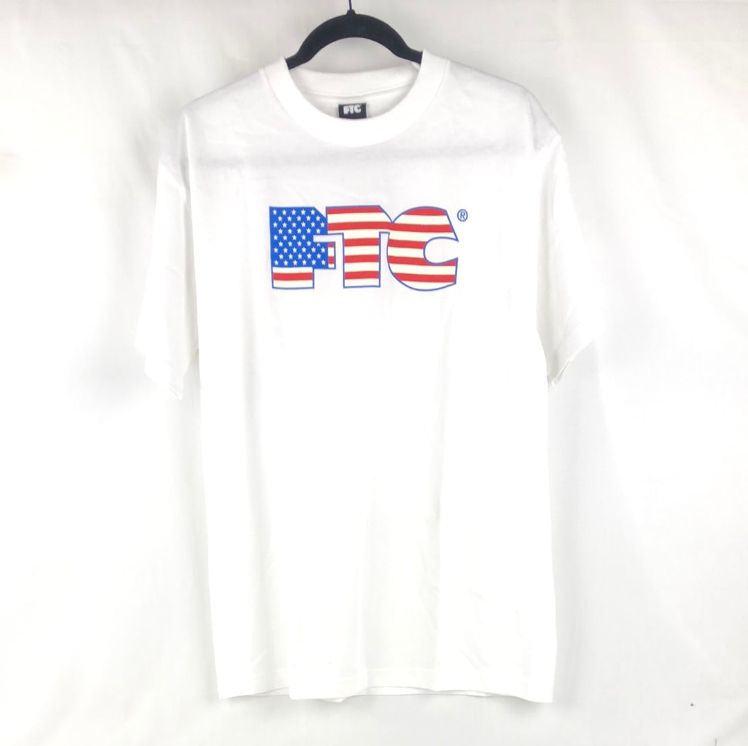 FTC America Chest Logo Red White Blue Size M S/s Shirt