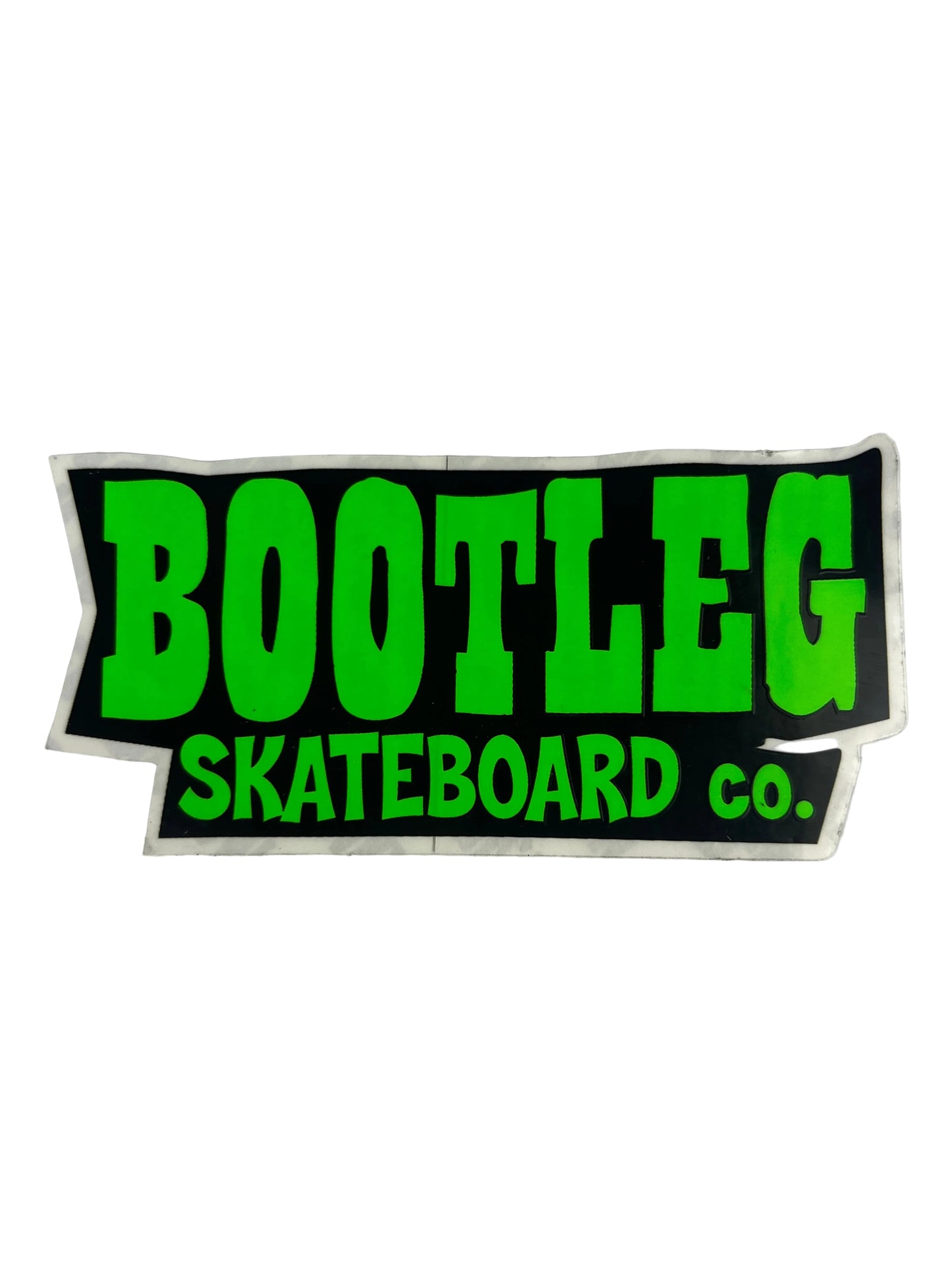 Bootleg Neon Green Black Bootleg Logo Size 2.125" X 4.5" Vintage NOS Sticker