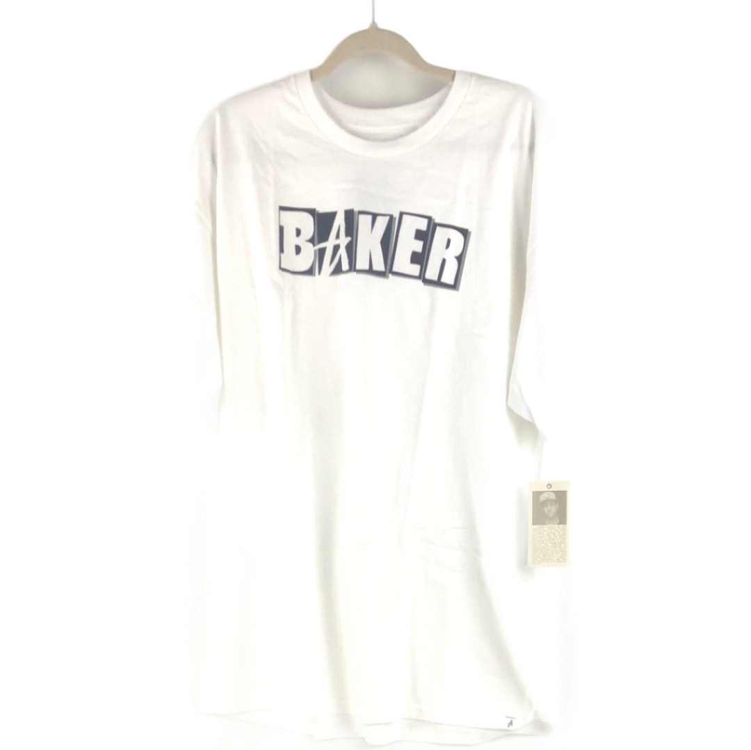 Baker Altamont Chest Logo White Black Size L Vintage S/s Shirt