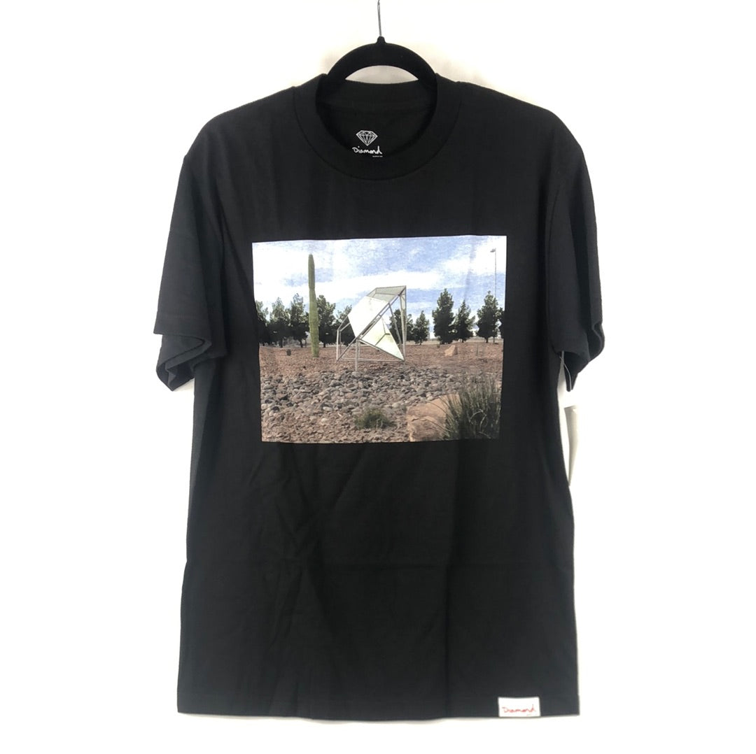 Diamond Chest Logo Sculpture Black Multi Size M S/s Shirt