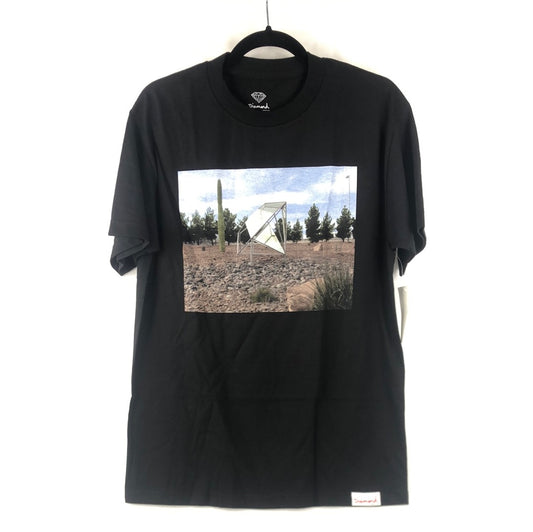 Diamond Chest Logo Sculpture Black Multi Size M S/s Shirt