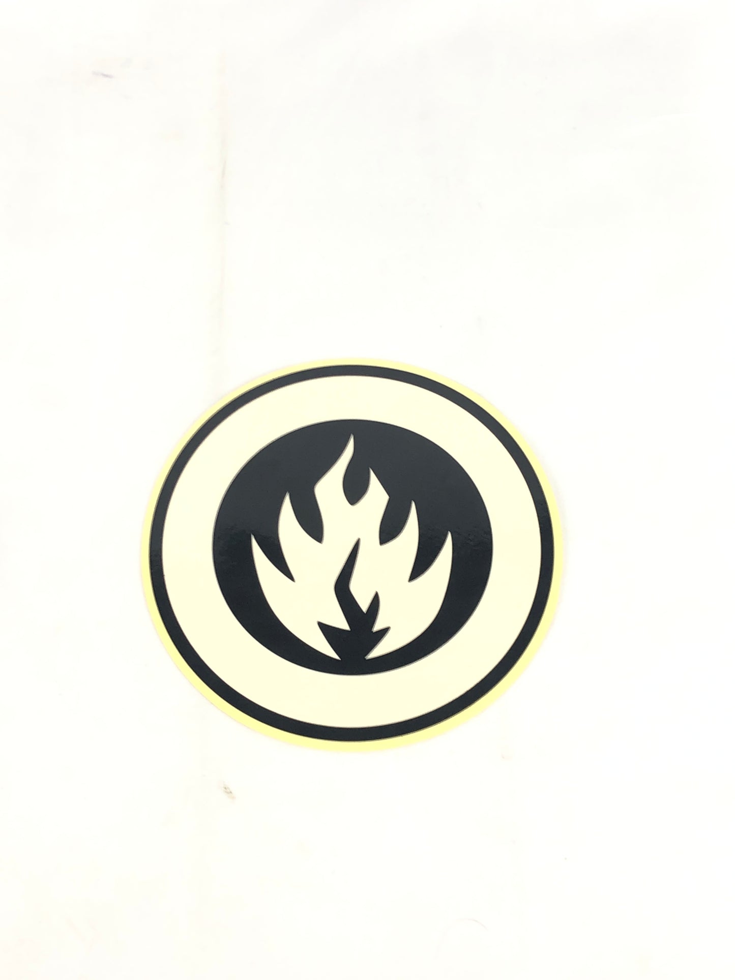 Black Label Skateboards Flame Clear Black 6" x 6" Circle Sticker