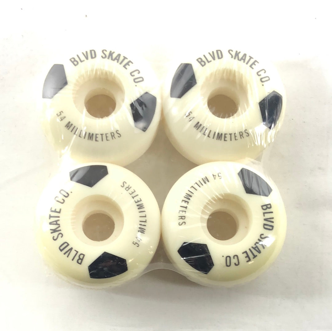 BLVD Logo Black White 54mm Skateboard Wheels