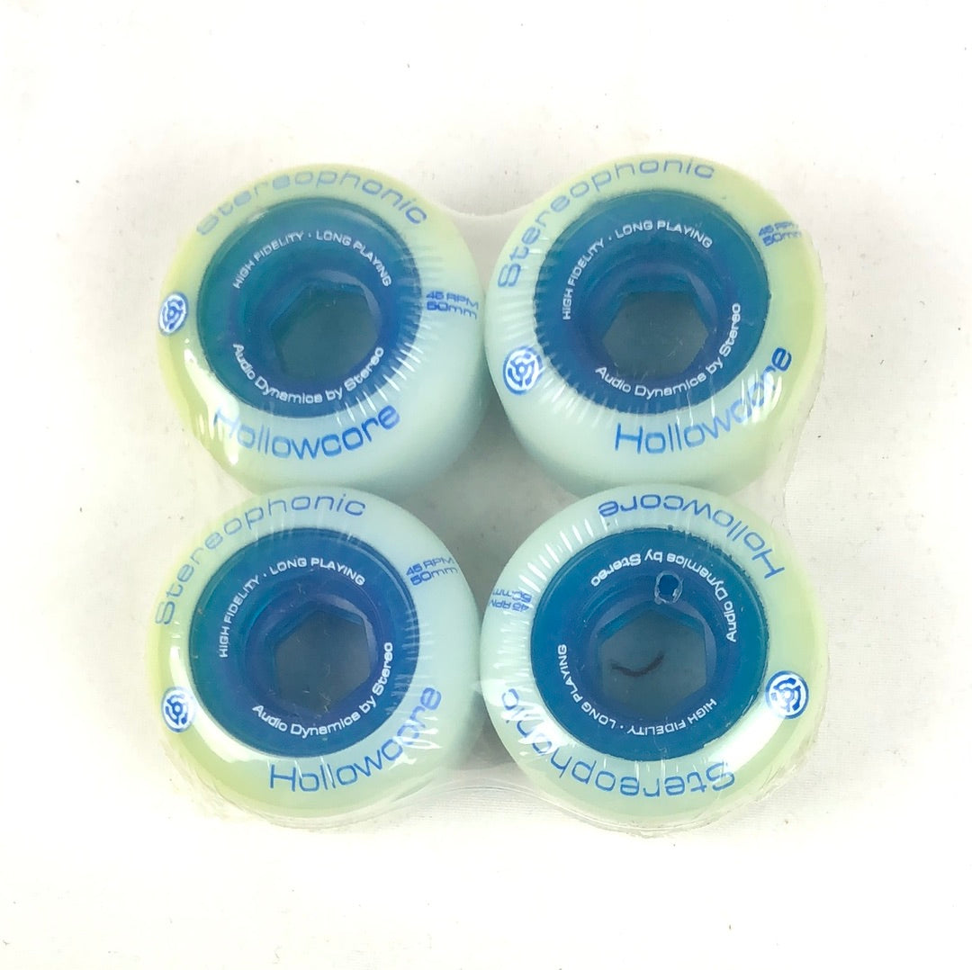 Stereo Hollow Core Blue White 50mm Skateboard Wheels