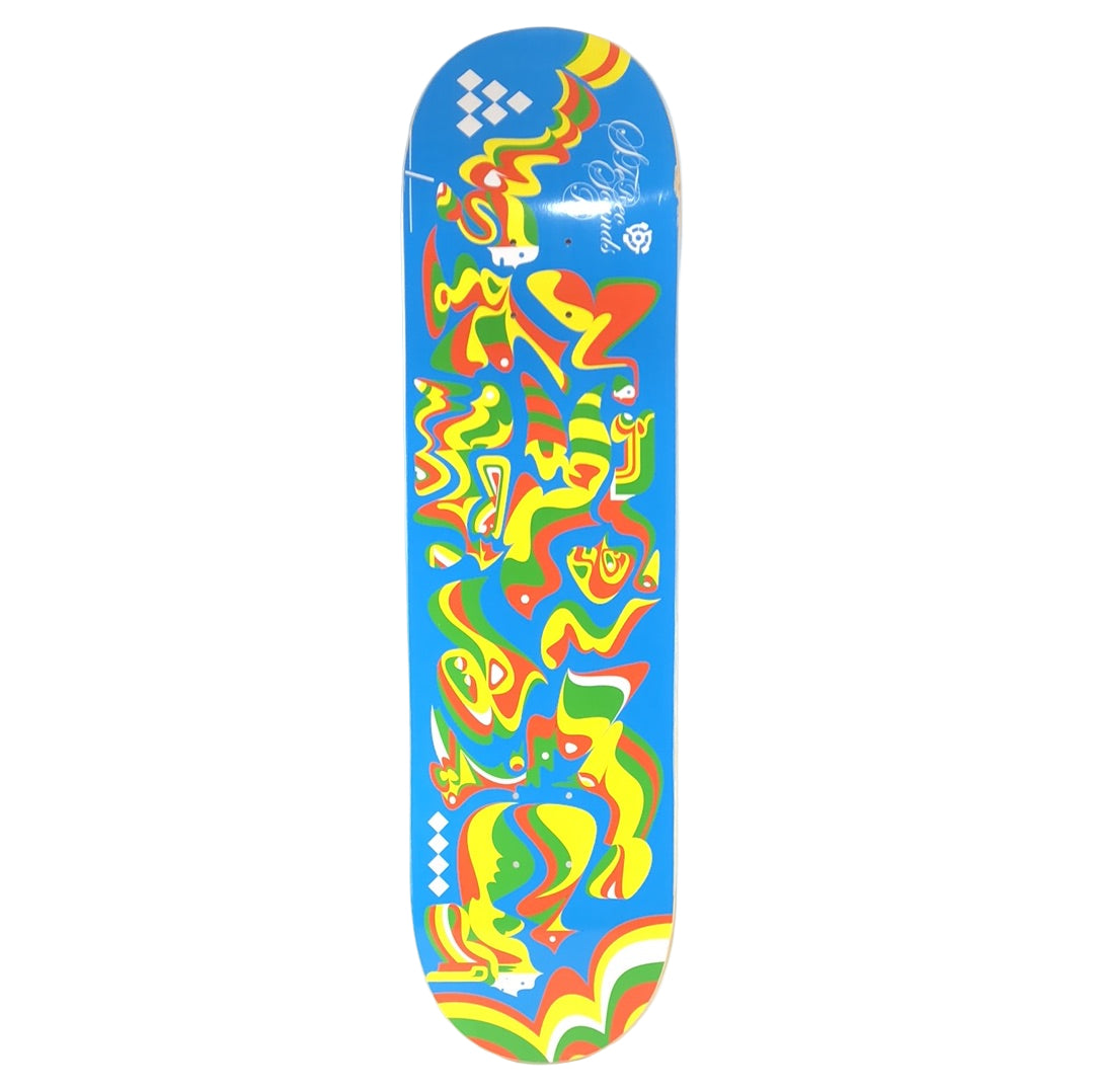Stereo Sounds Trippy Graphic Blue/Green/Yellow/Orange/White Size 8.25 Vintage NOS Deck