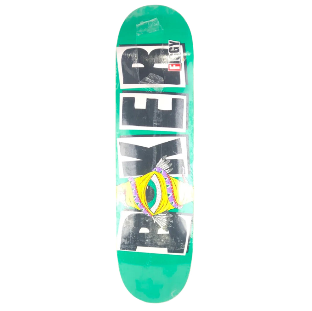 Baker Figgy BB Bastidas Eye Green/Yellow/Black/White Size 8.36 Skateboard Deck
