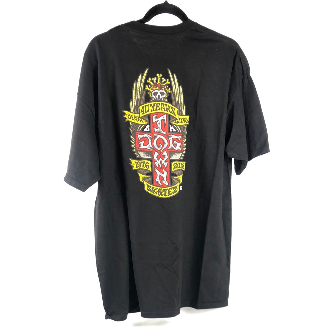 Dog Town Chest Logo Black Tan XL S/s Shirt