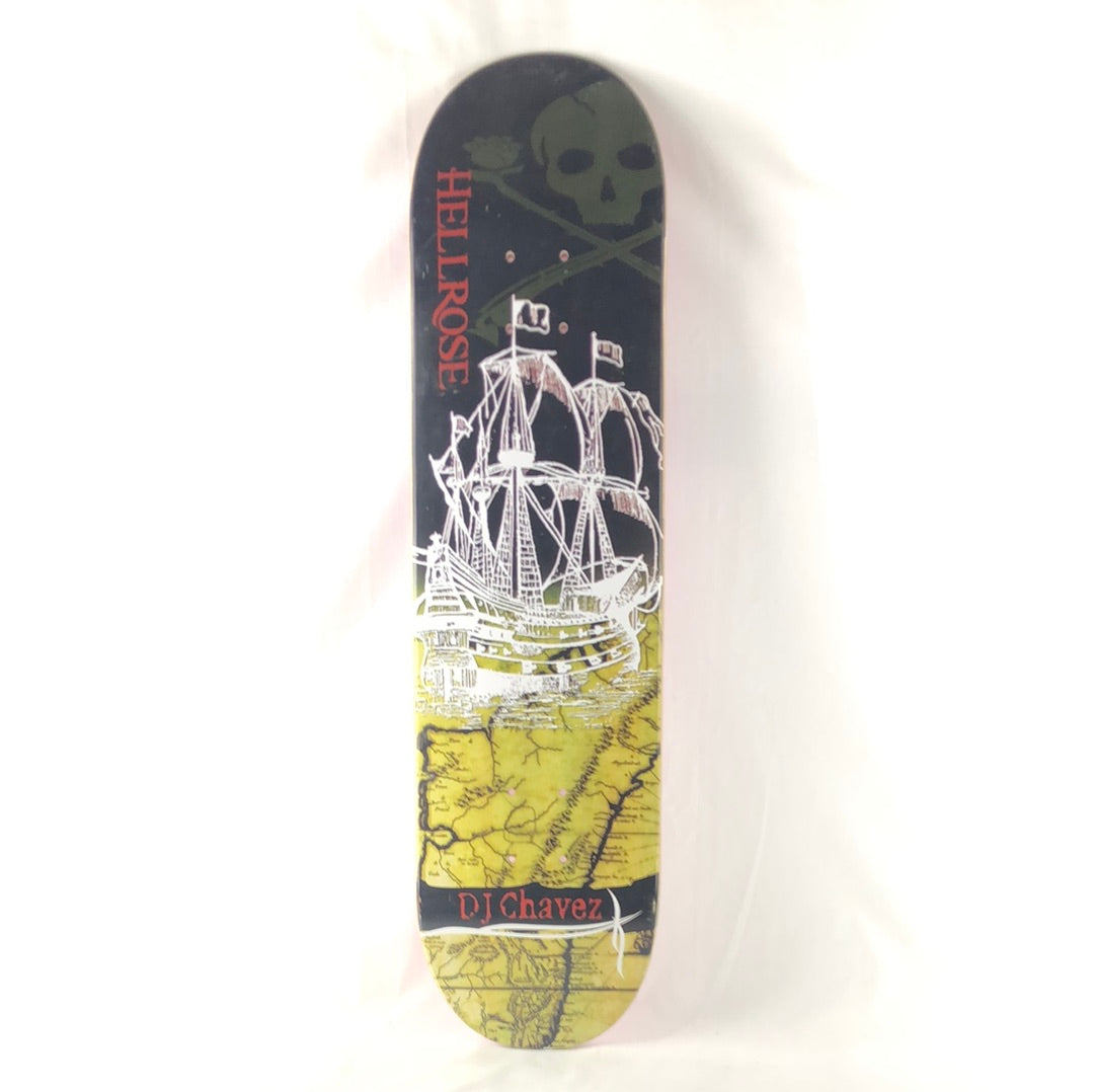 Hellrose Dj Chavez Ship Graphic Black White Size 7.9" Skateboard Deck