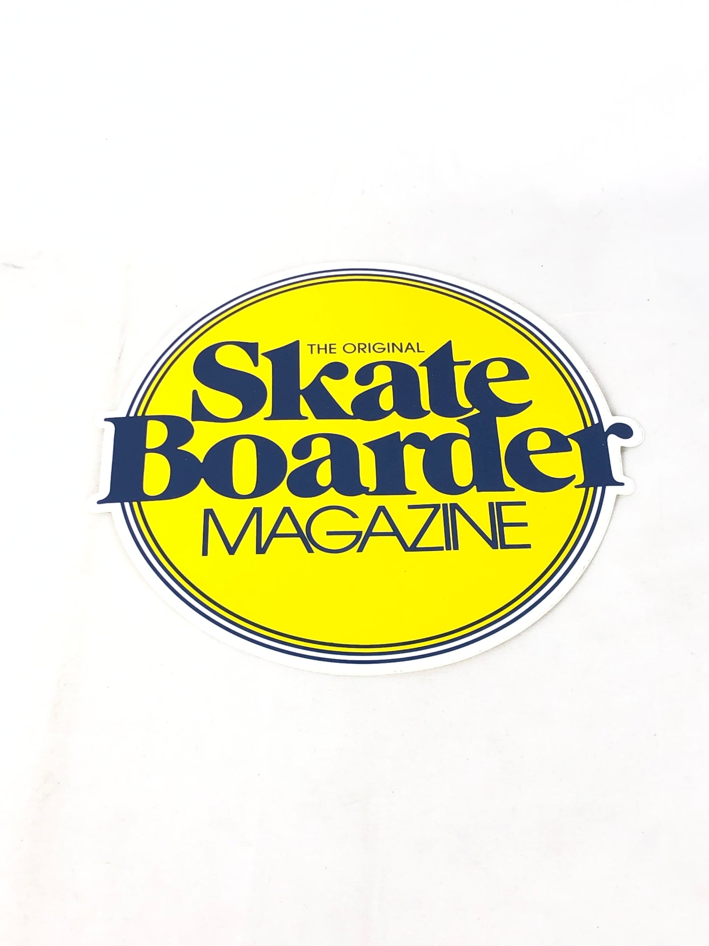 Skateboarder Magazine The Original White Blue Yellow 7.5" x 7.5" (Large) Vintage NOS Sticker