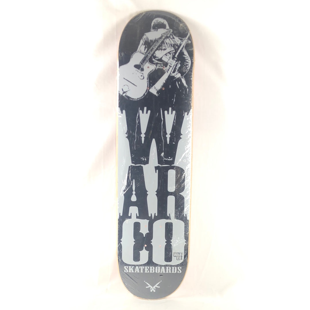 Warco Vertical Letters Soilder With a Guitar Black/White Size 8.25" Skateboard Deck