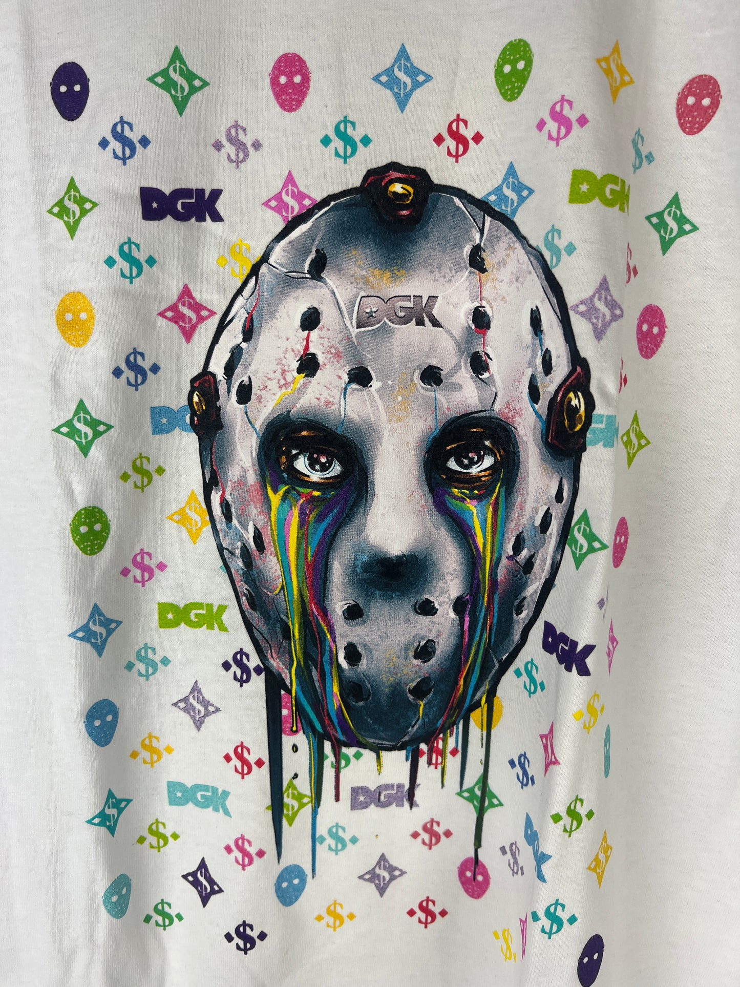 DGK Jason Vorhees Friday The Thirteenth Gucci Monogram Mask White Multi Size L S/s Vintage Shirt