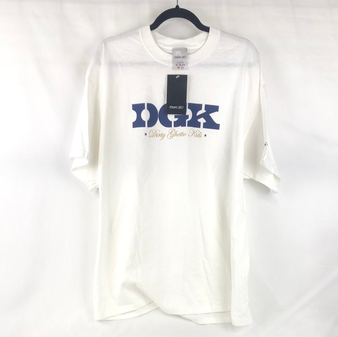 DGK Chest Logo White Blue Size XXL S/s Shirt